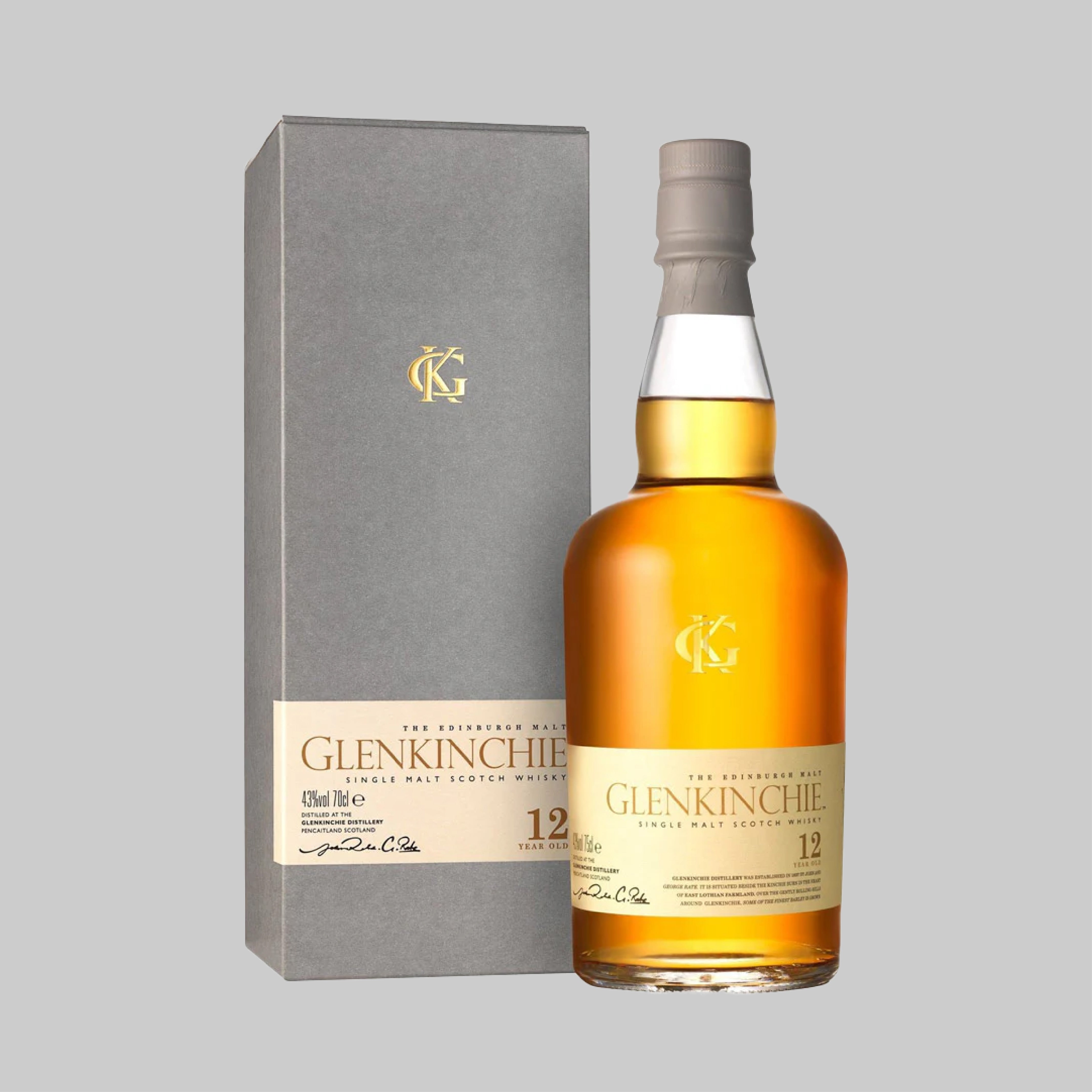 Glenkinchie 12 Years Old Single Malt Scotch Whisky 700ml 43.0% - Time2Drink